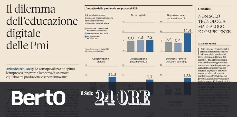 БертО является примером цифровой компетентности в статье газеты Il Sole 24 Ore автор Stefano Micelli